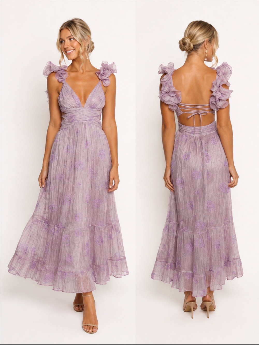 Petal & Pup Lilac Harmony Ruffle Strap Maxi Dress